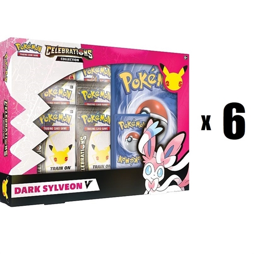 6x Pokemon kort - Celebrations 25th Anniversary - Dark Sylveon V Box